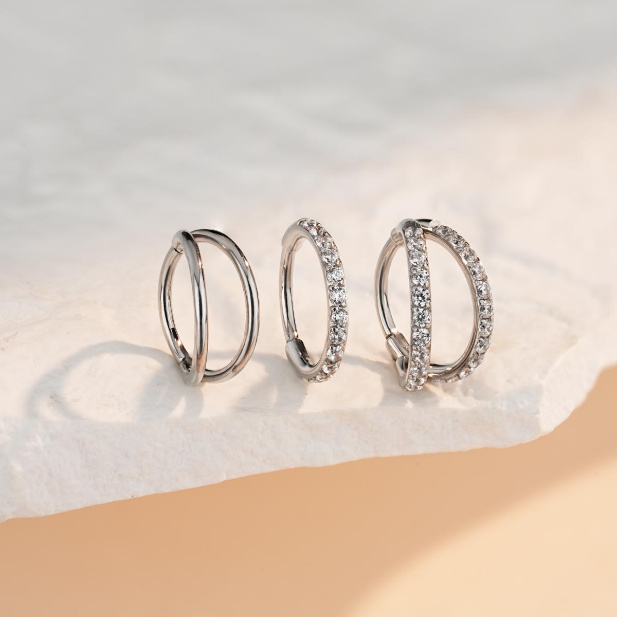 3PCS Hypoallergenic Nose Hoops Set