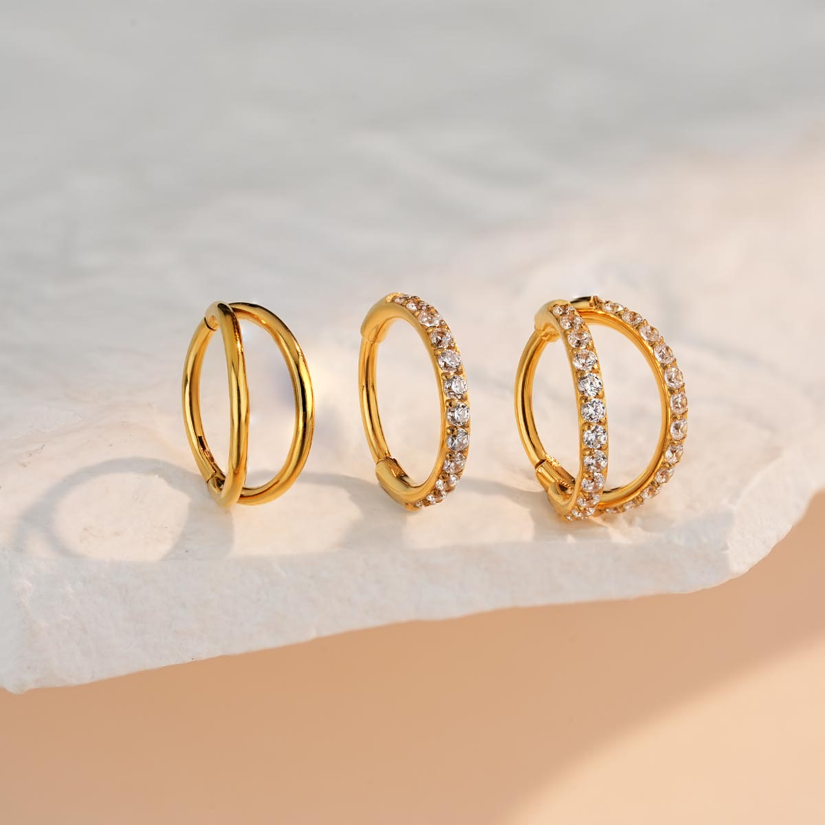 3PCS Hypoallergenic Nose Hoops Set