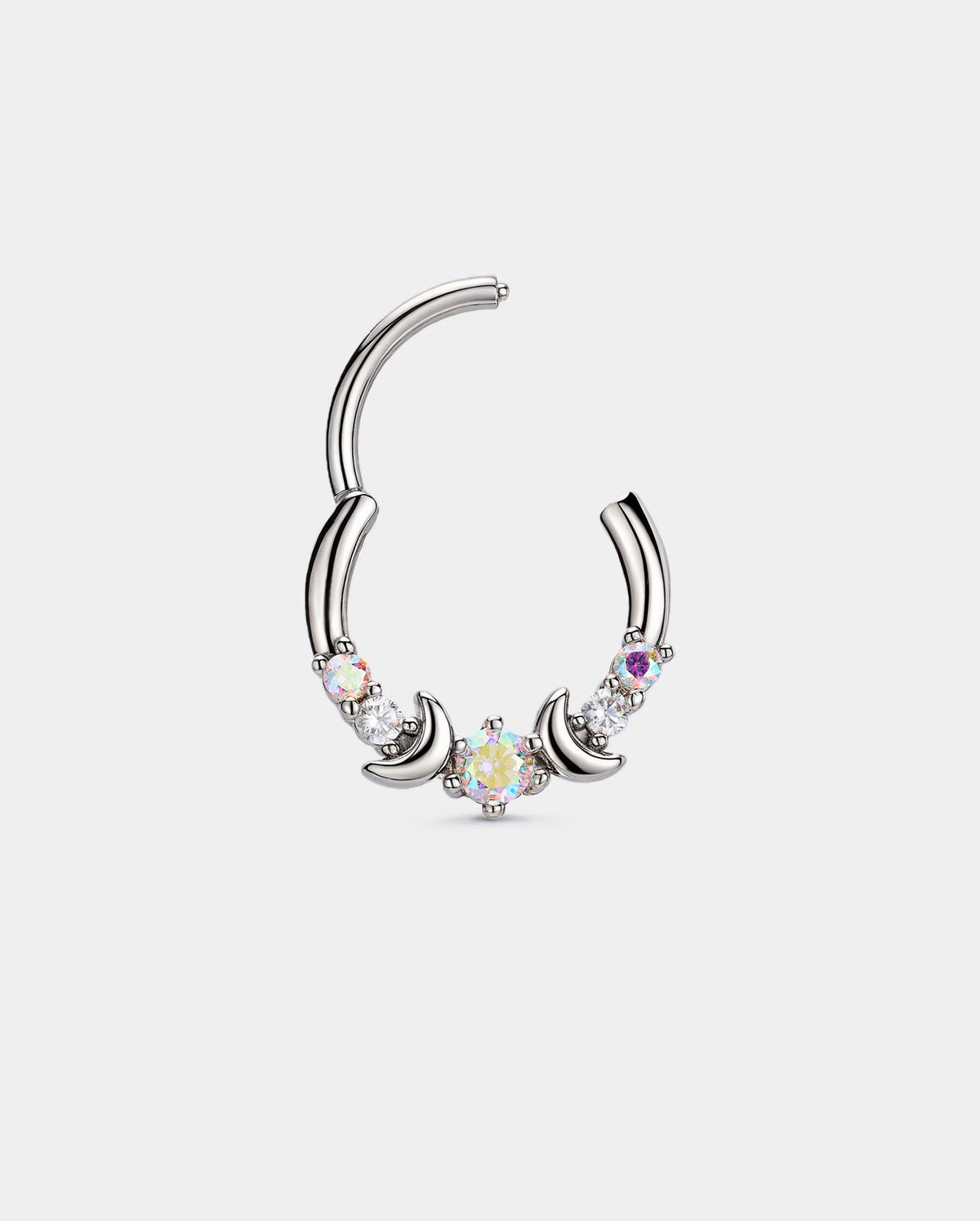 Double Moon AB CZ Segment Septum Ring