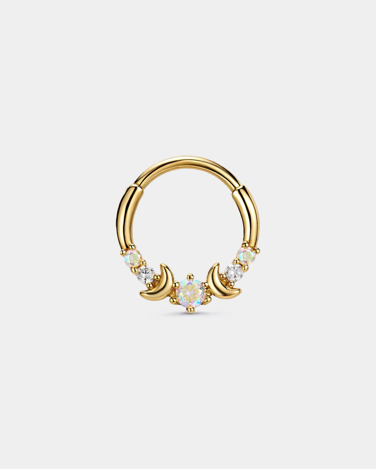 Double Moon AB CZ Segment Septum Ring