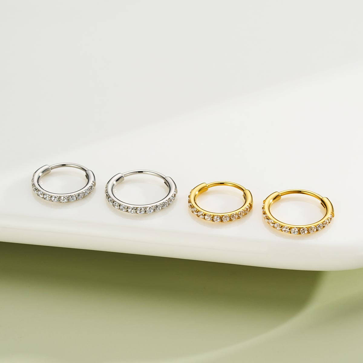 Micro CZ Hinged Segment Nose Ring