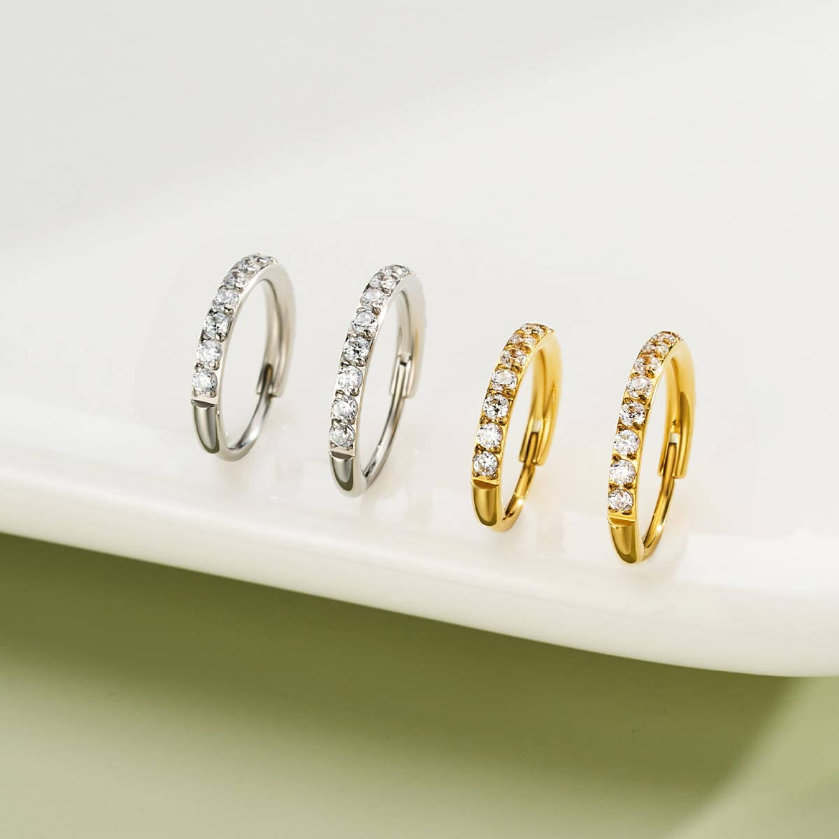 Micro CZ Hinged Segment Nose Ring