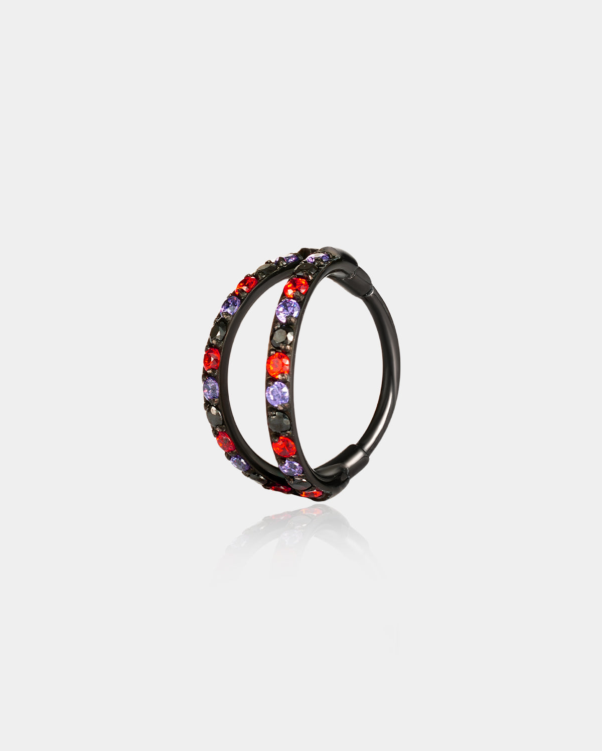 20G Red Black Double Hoop Halloween Nose Ring