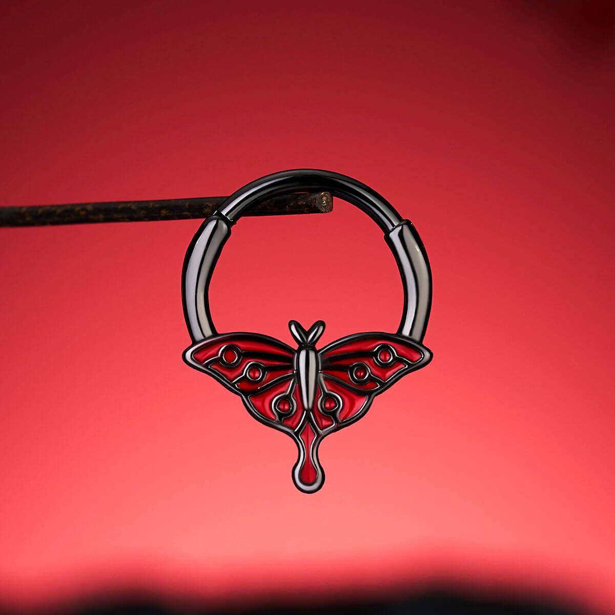 Halloween Red Moth Segment Septum Ring