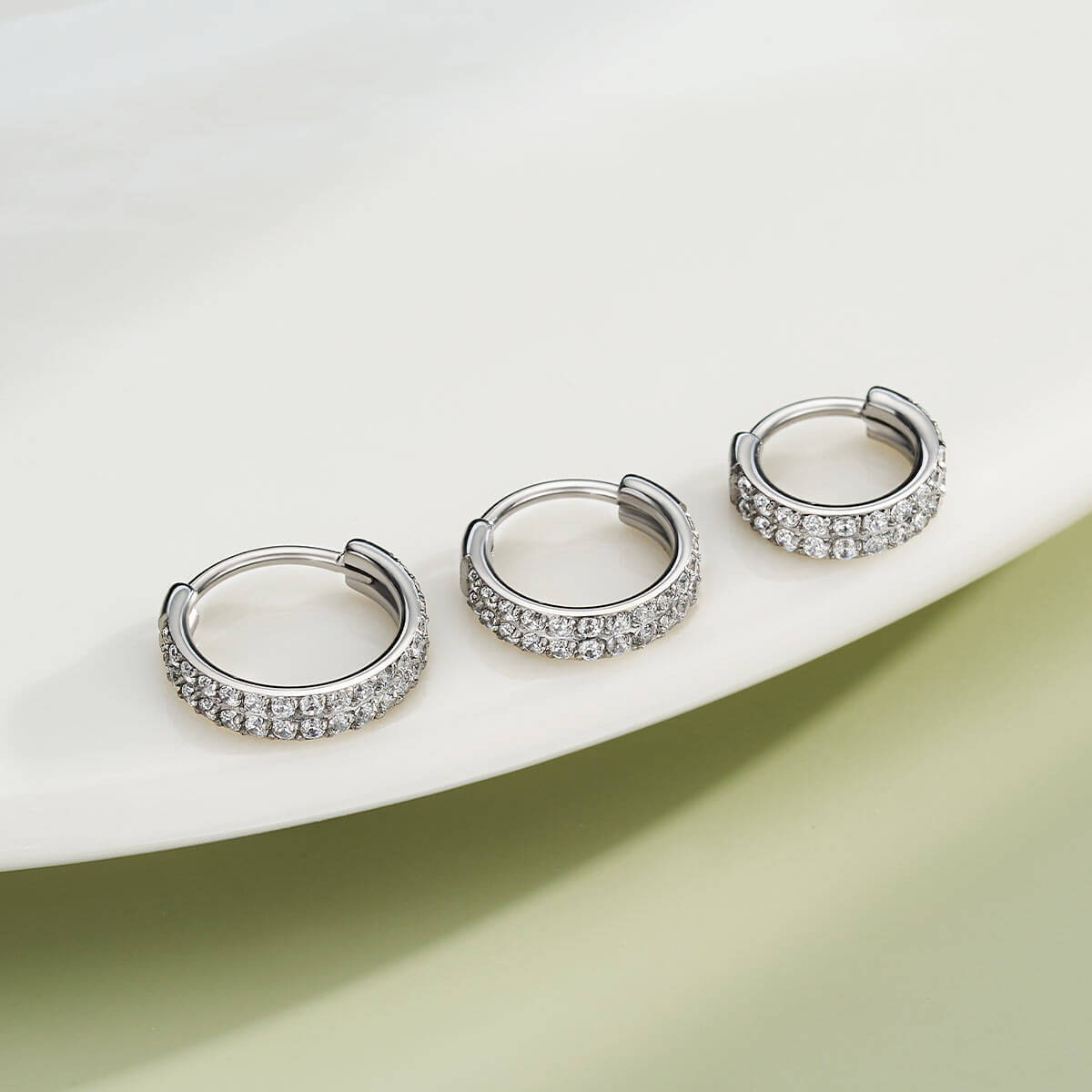 Double Row CZ Segment Nose Ring
