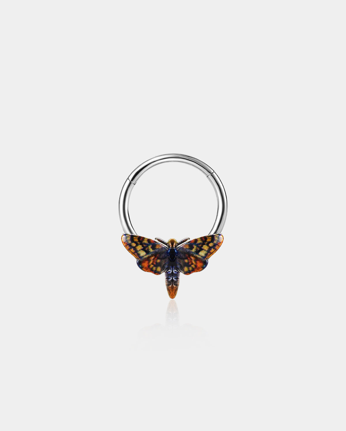 Orange Moth Daith Septum Ring