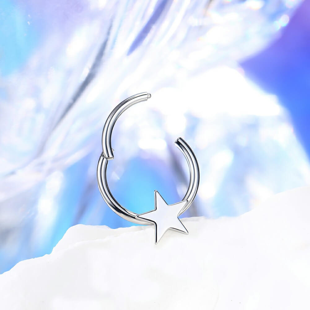 Star Hinged Septum Ring