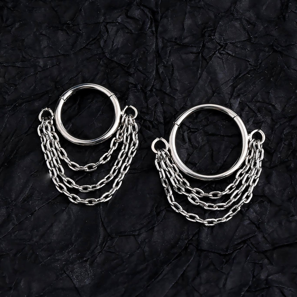 Triple Chain Dangle Septum Ring