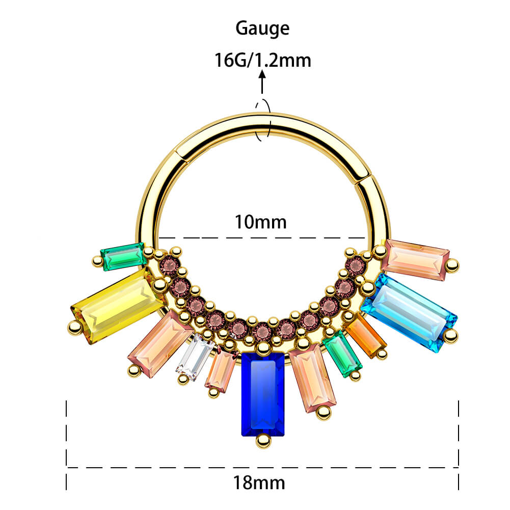 Paris Louvre CZ Gems Septum Ring Daith Earrings