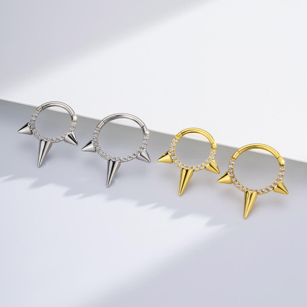 CZ Spike Segment Septum Ring