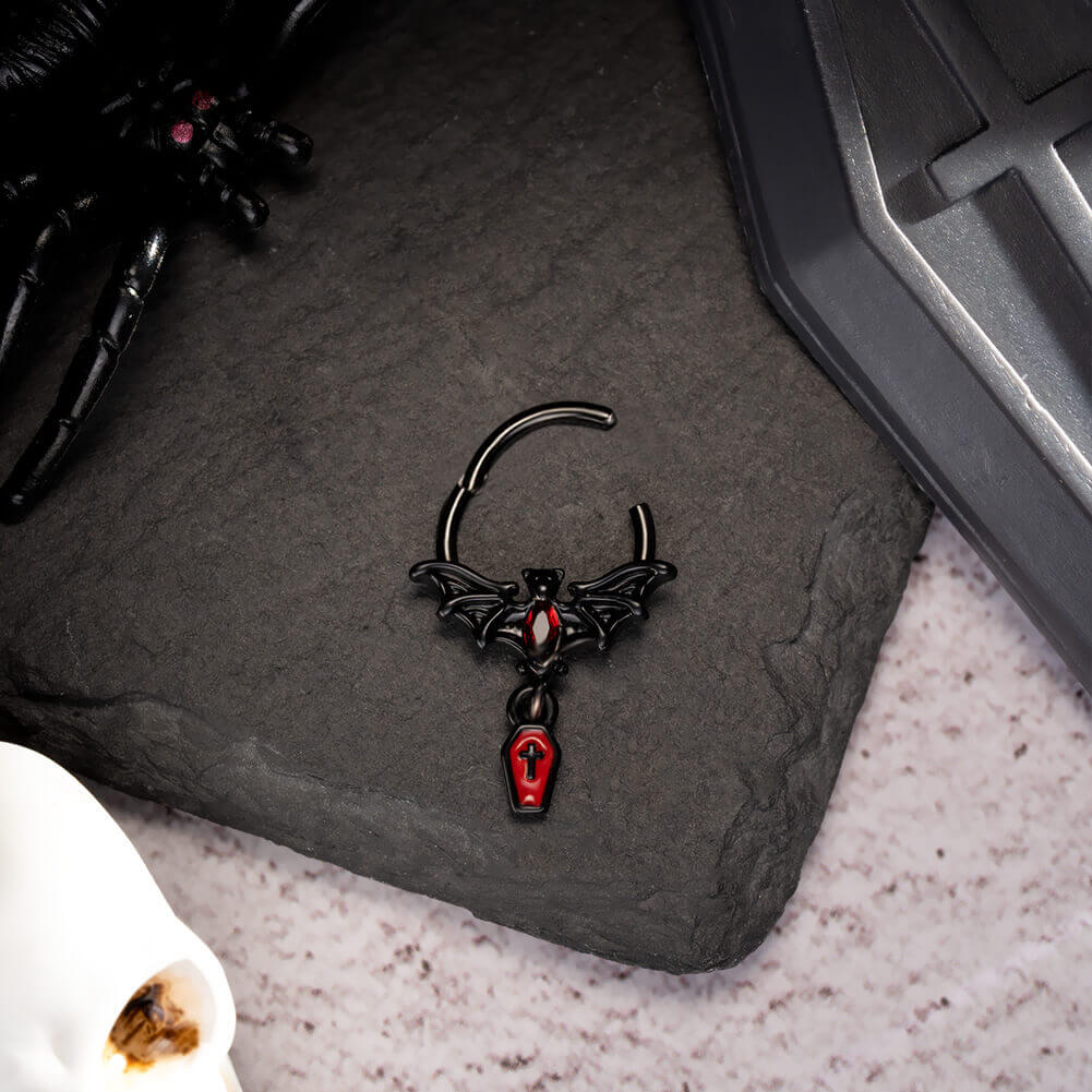 Bat Dangle Coffin Daith Septum Ring