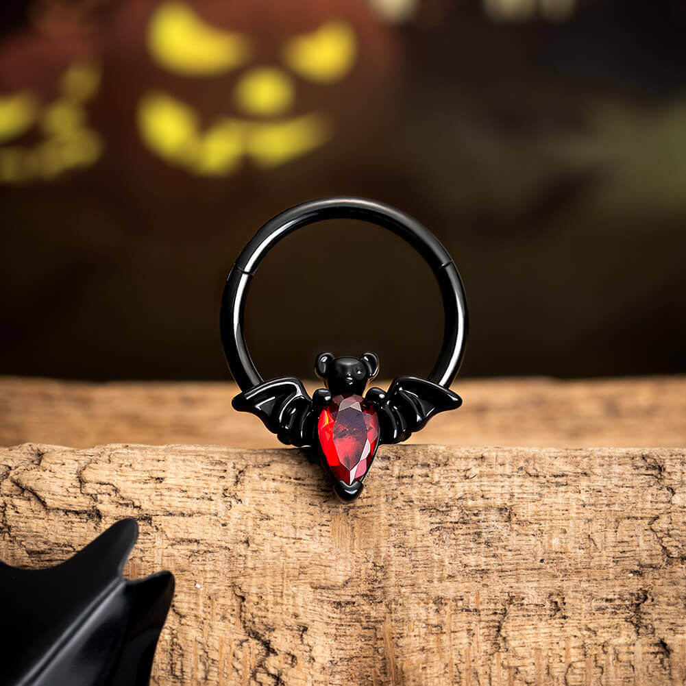 Cute Spooky Bat Segment Septum Ring