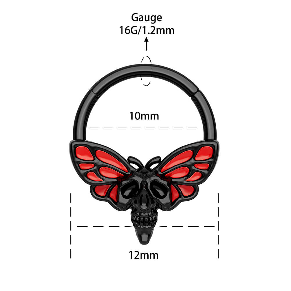 Skull Moth Segment Septum Ring
