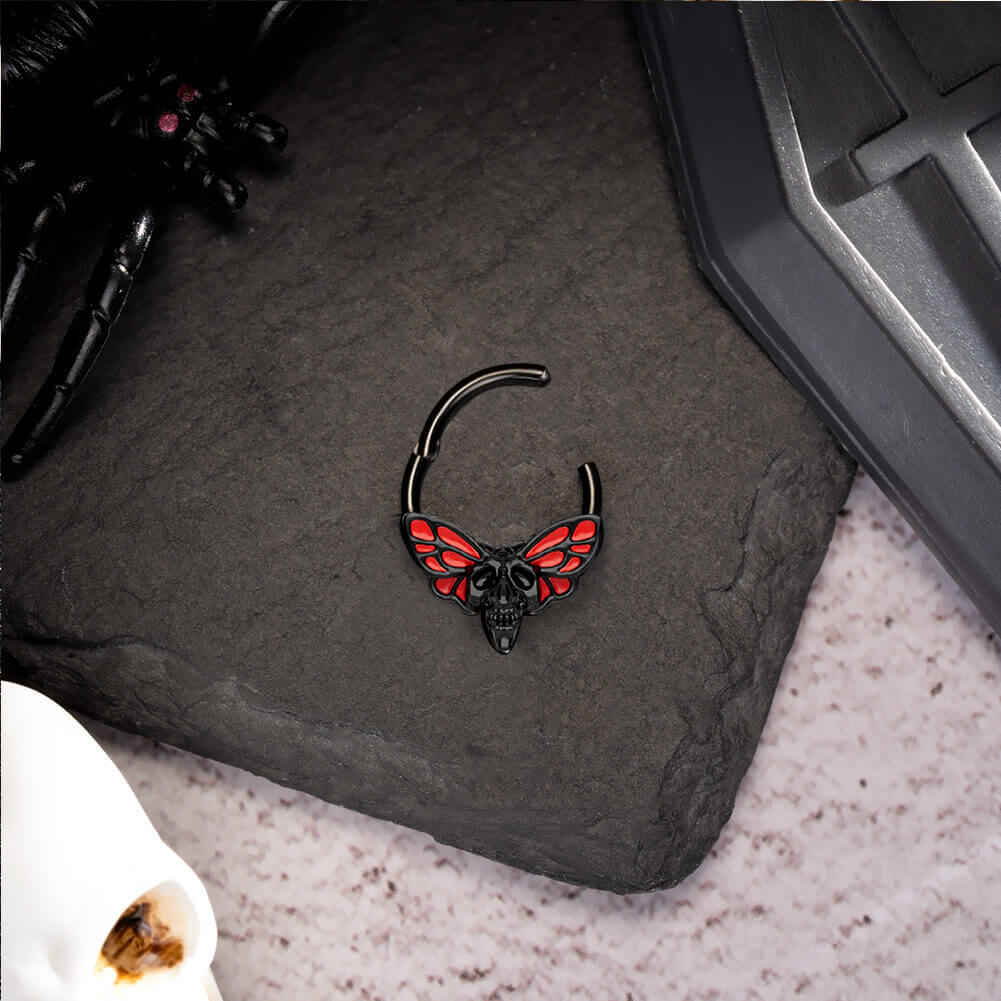 Skull Moth Segment Septum Ring