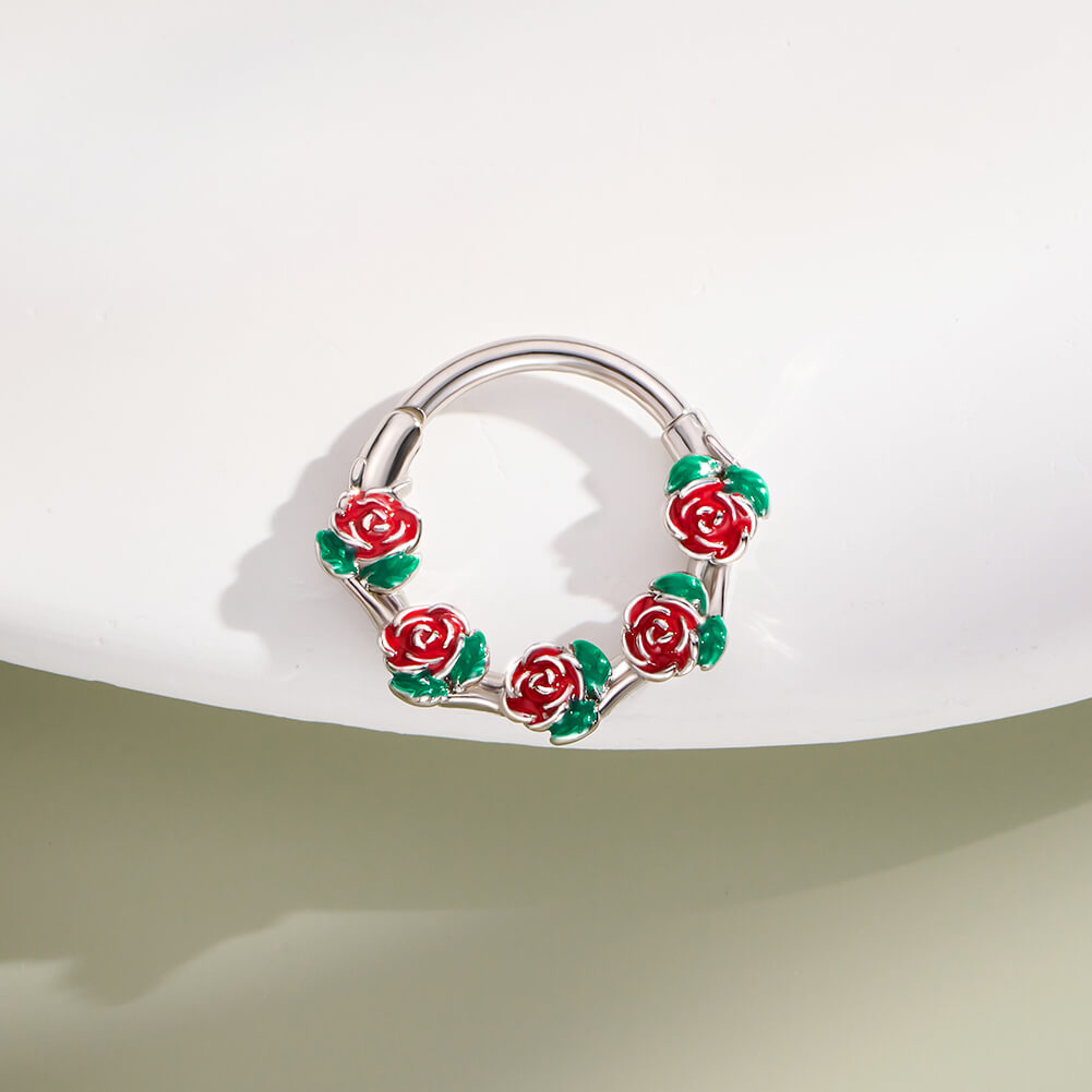 Roses & leaves Daith Septum Ring