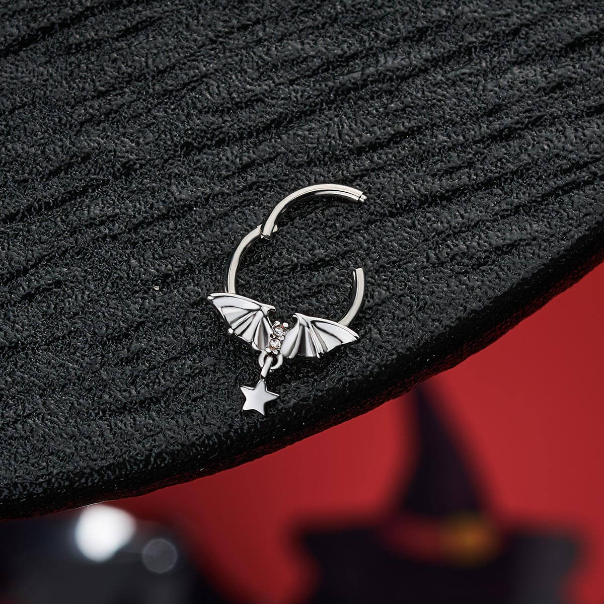 Bat Wings Star Dangle Segment Septum Ring