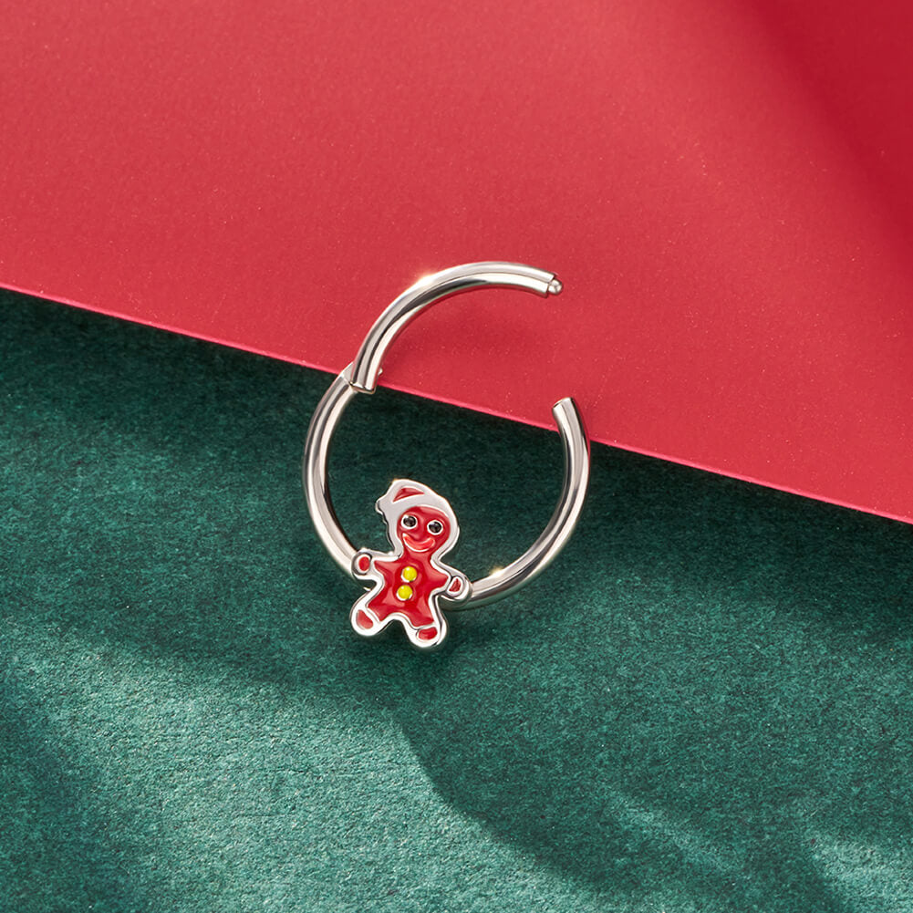 Christmas Gingerbread Man Septum Ring