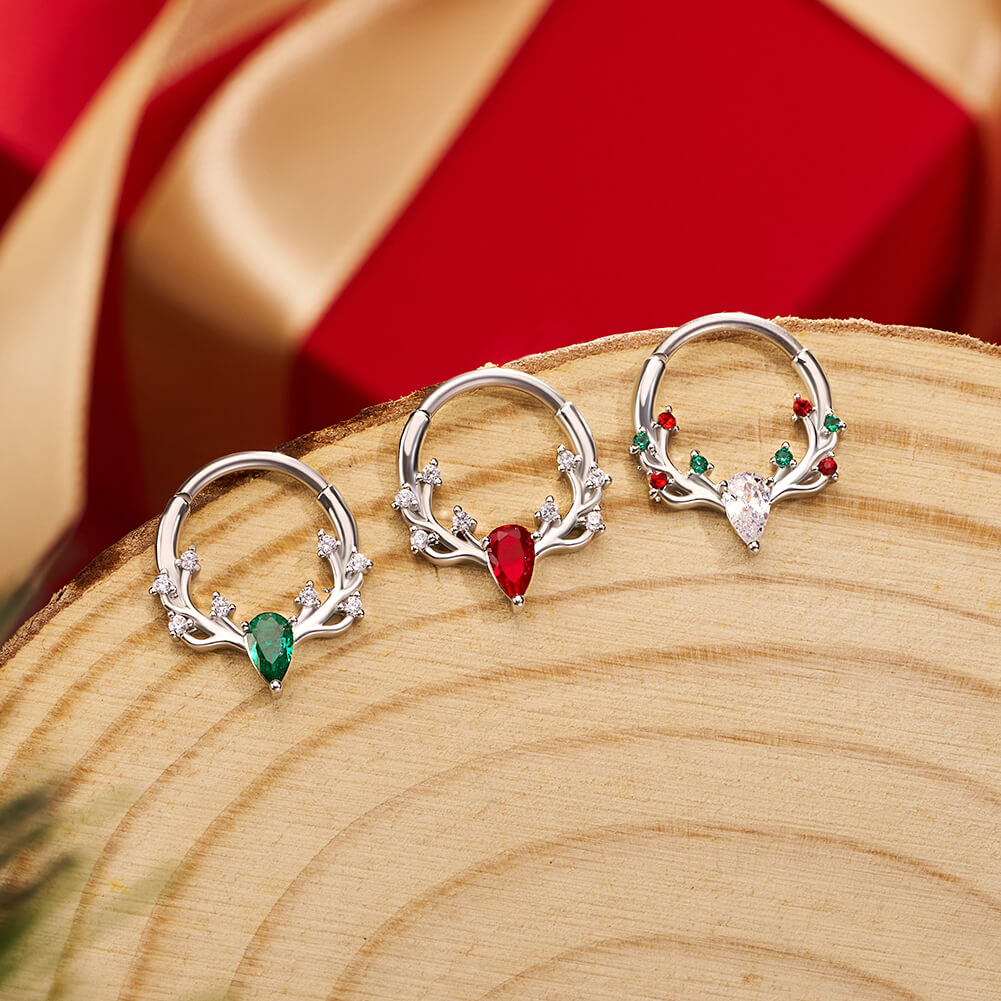 Antler Colorful Gemstone Septum Ring