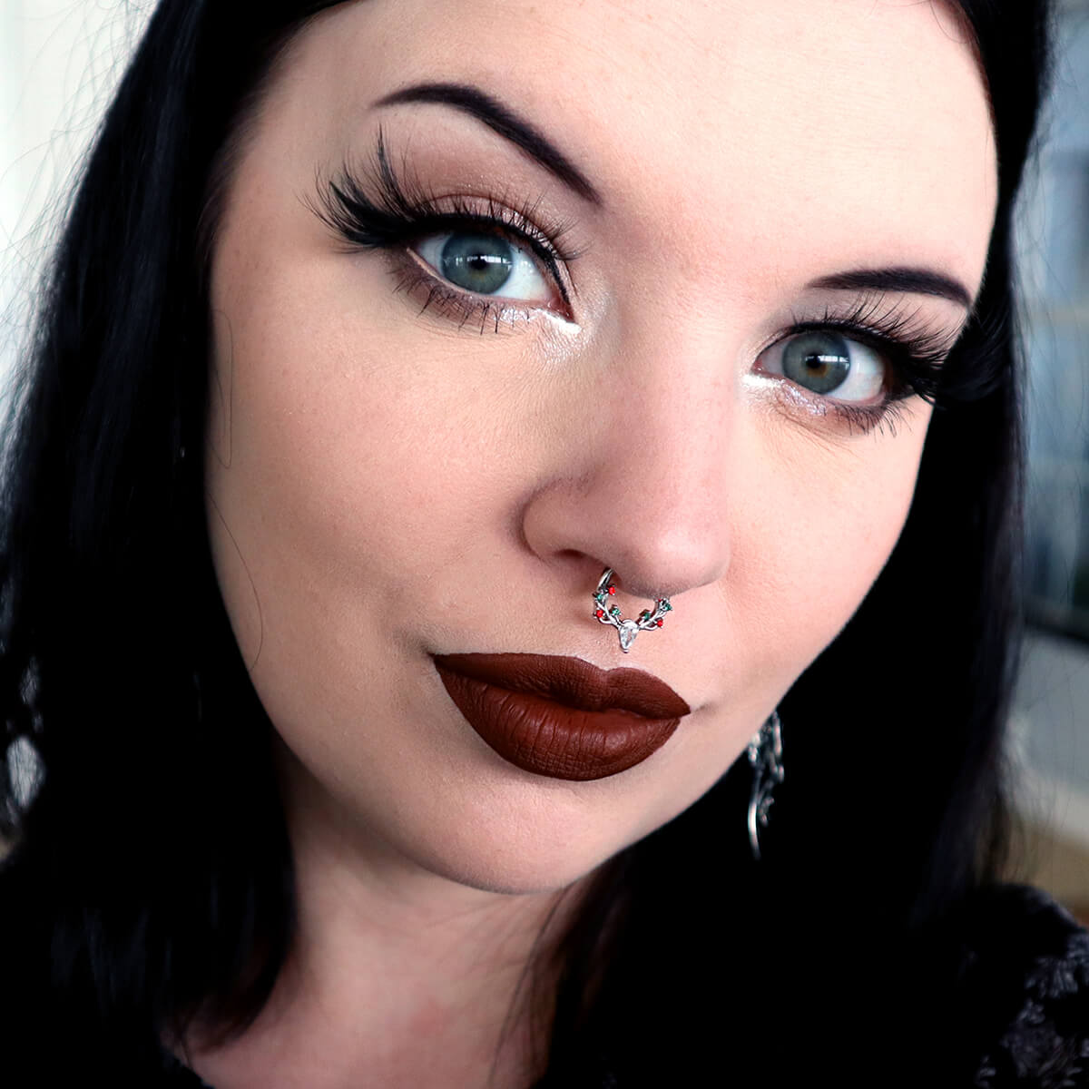 Antler Colorful Gemstone Septum Ring
