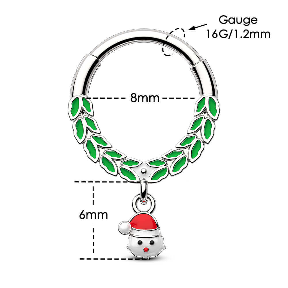 Christmas Santa Claus Daith Septum Ring