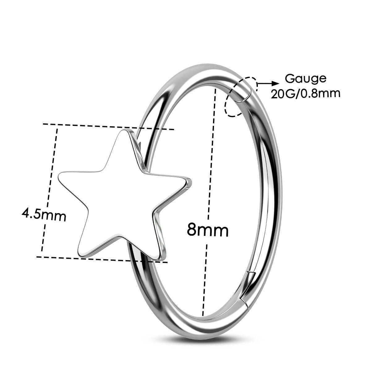Flat Star Segment Nose Ring