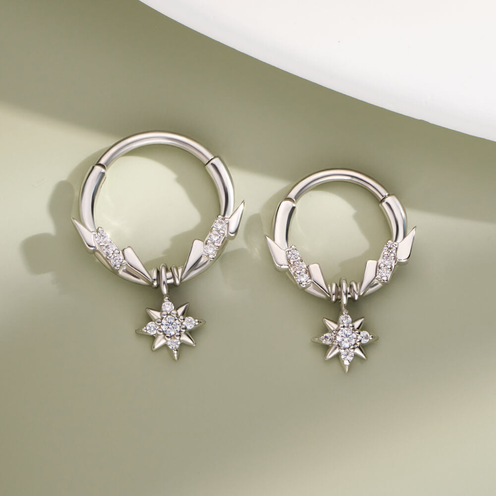 Lightning Bolt  Dangle Septum Ring