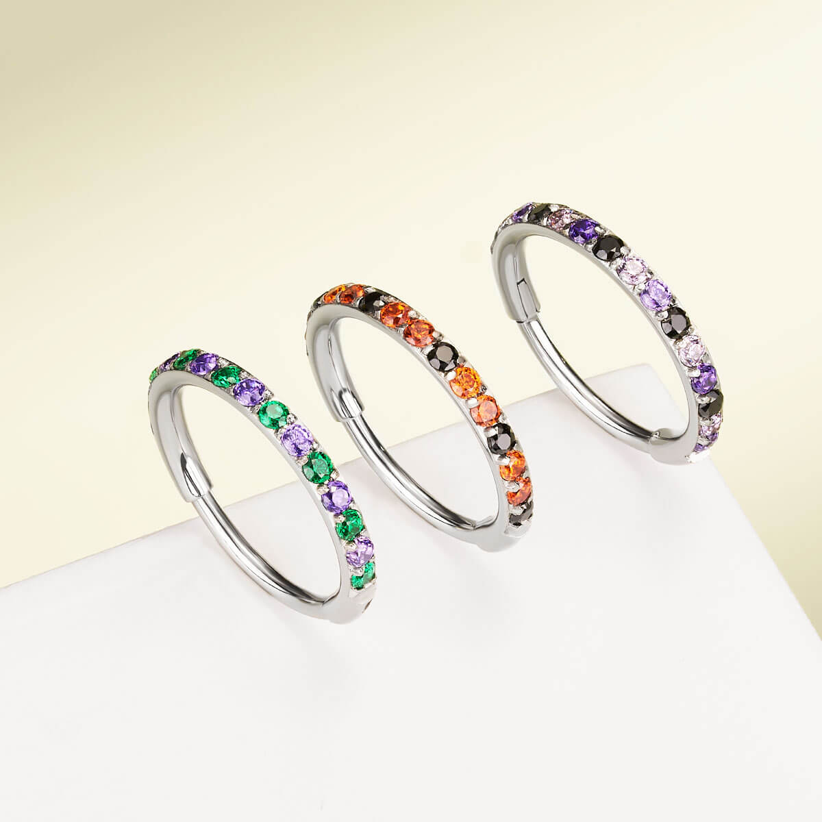 Vibrant CZ Segment Nose Hoop