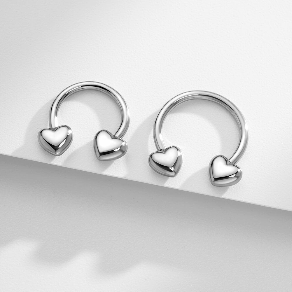 Heart Titanium Horseshoe Circular Barbell