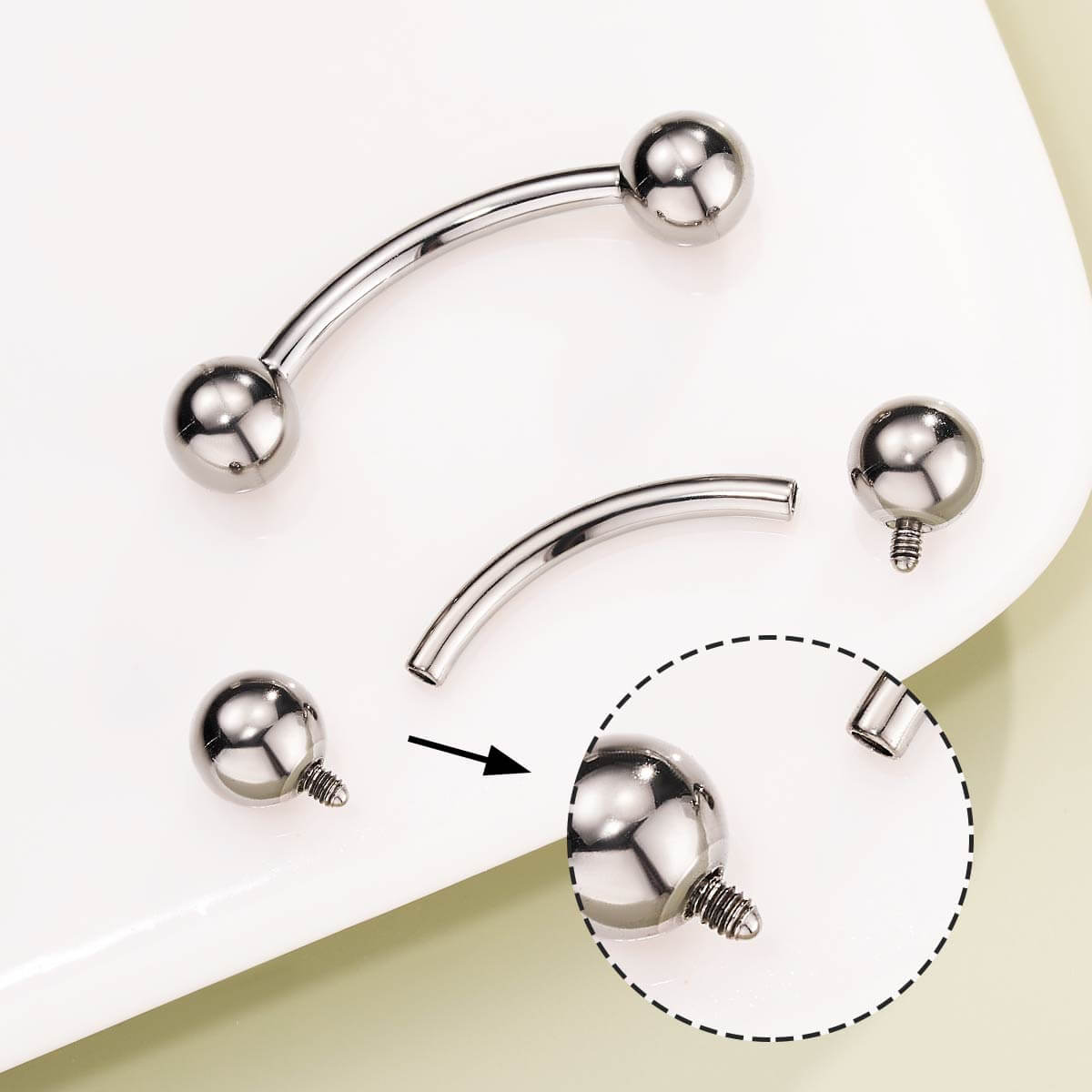 2PCS Ball Titanium Belly Rings