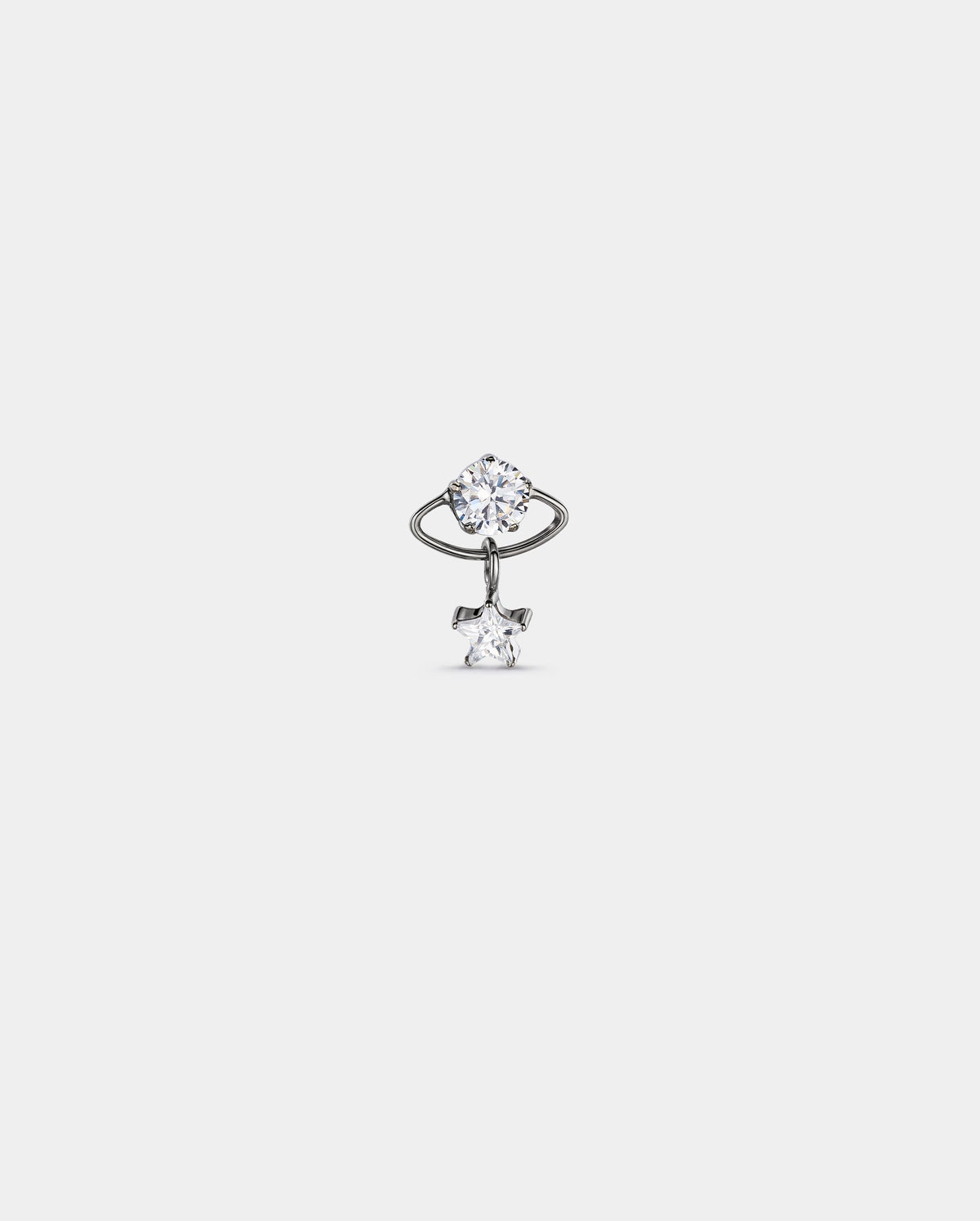 Planet & Star CZ Dangle Titanium Cartilage Stud