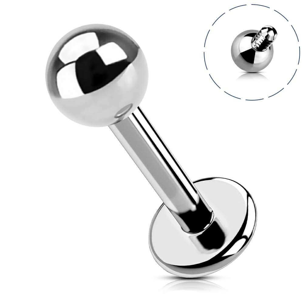 Ball Internally Threaded Titanium Lip Stud