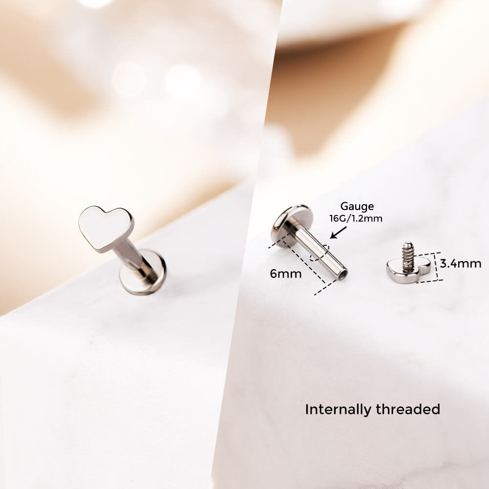 Cute Shape Titanium Internally Threaded  Helix Stud