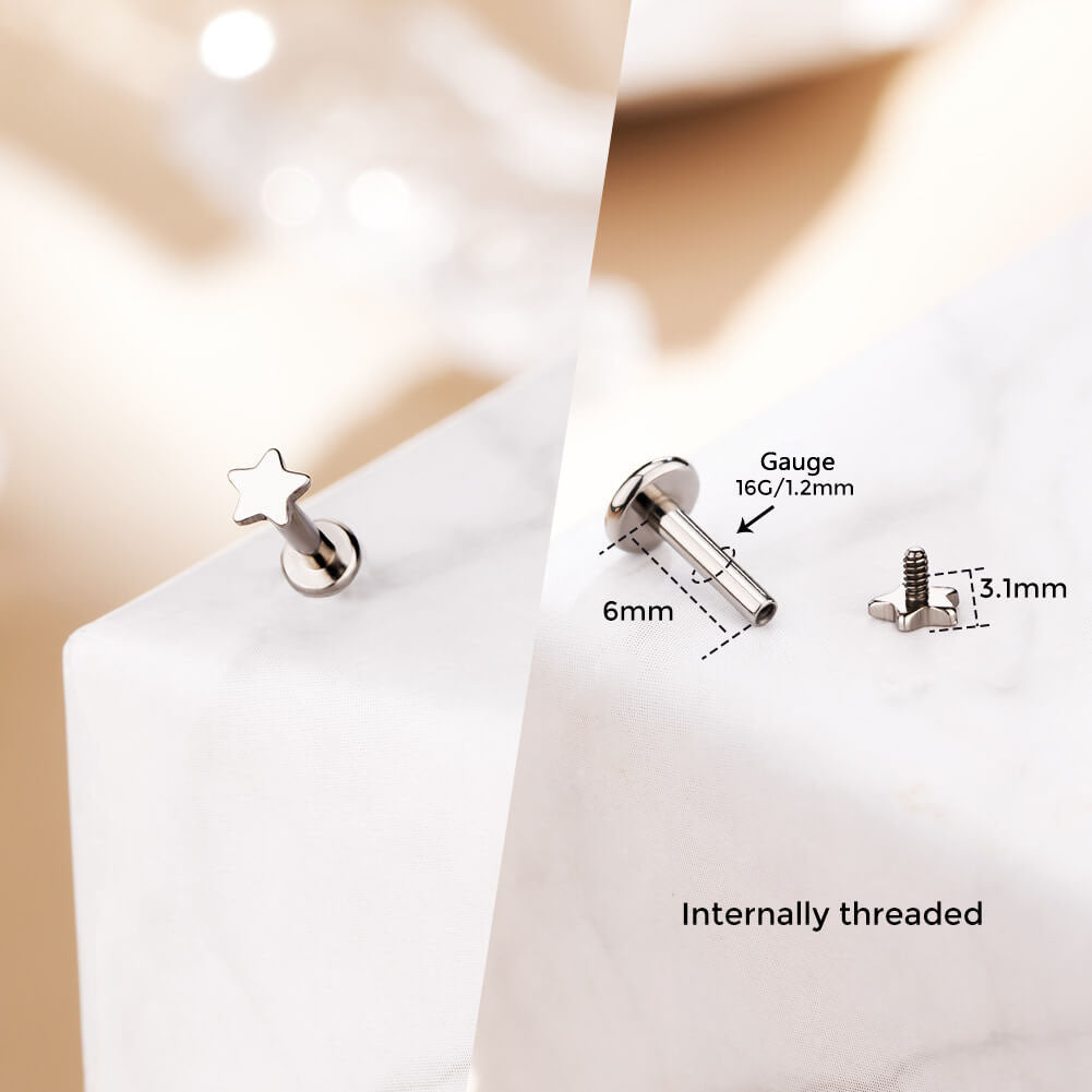 Cute Shape Titanium Internally Threaded  Helix Stud
