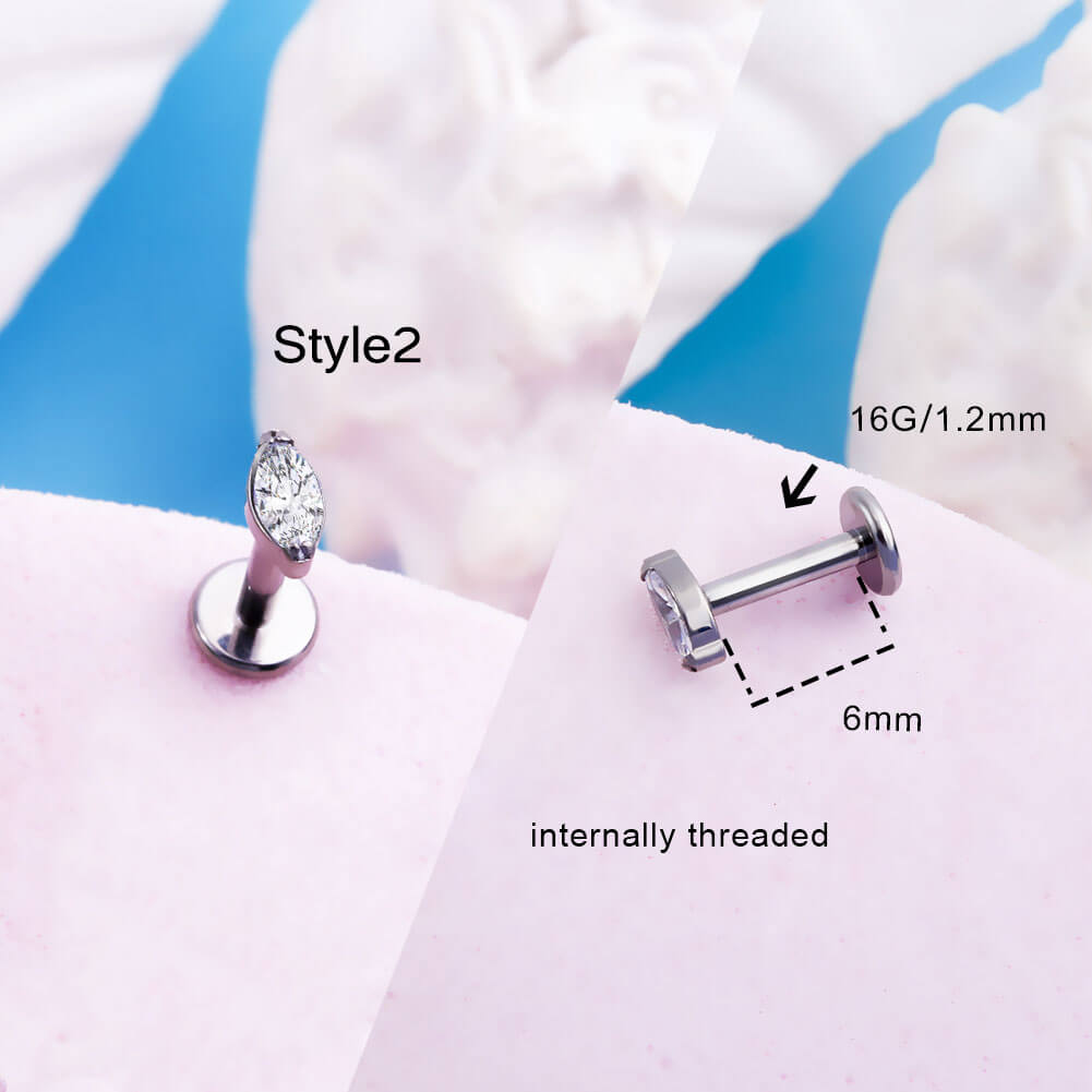 Sparkling CZ-Set Titanium Cartilage Stud