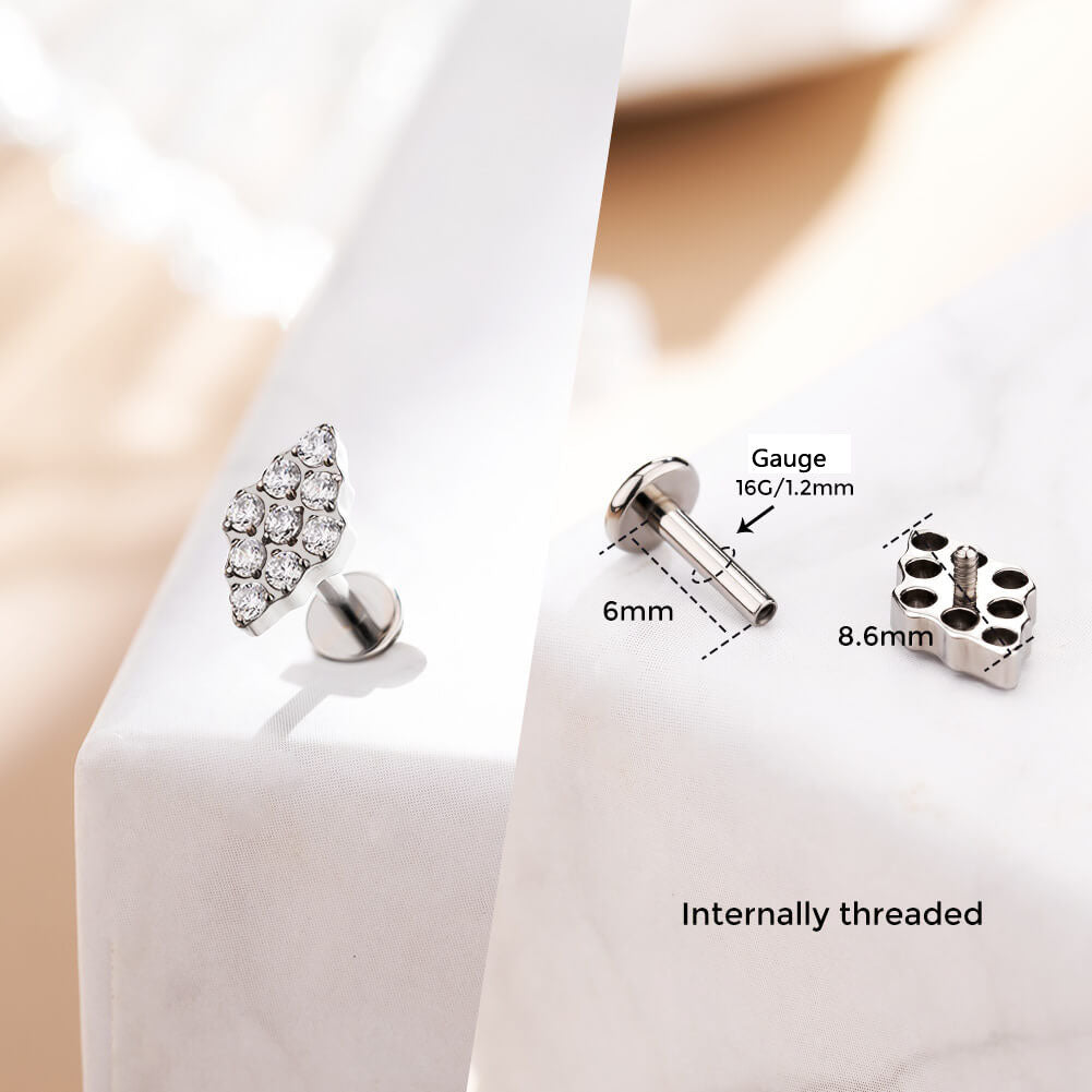 Cluster CZ Titanium Helix Stud