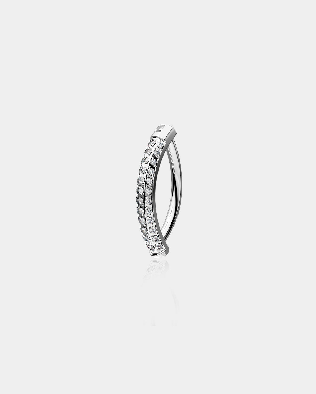Sparkling CZ Clicker Titanium Belly Ring