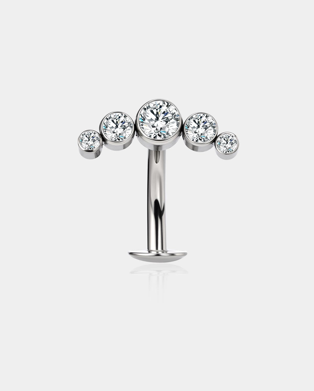 Titanium CZ Push-Pin Belly Button Ring