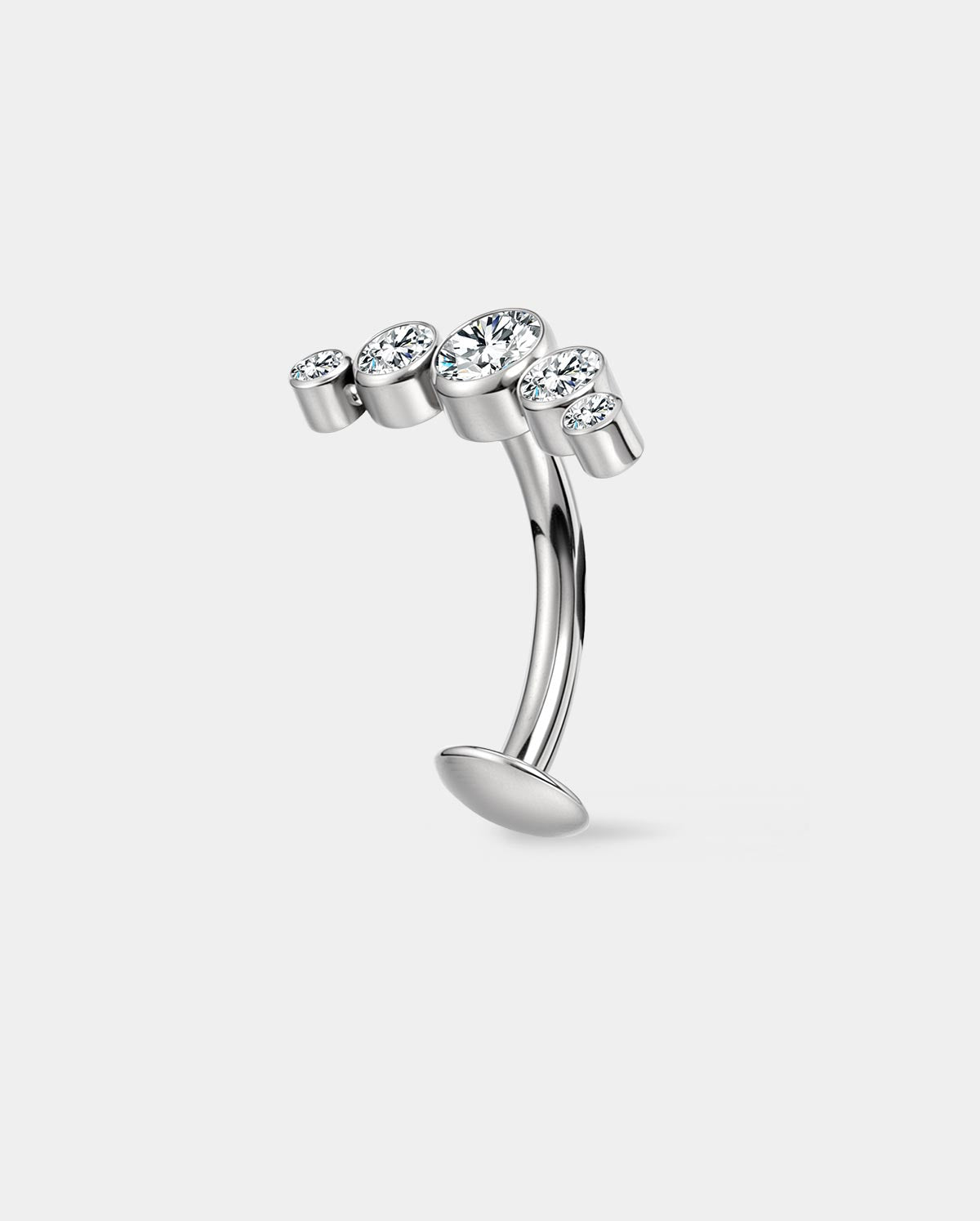 Titanium CZ Push-Pin Belly Button Ring