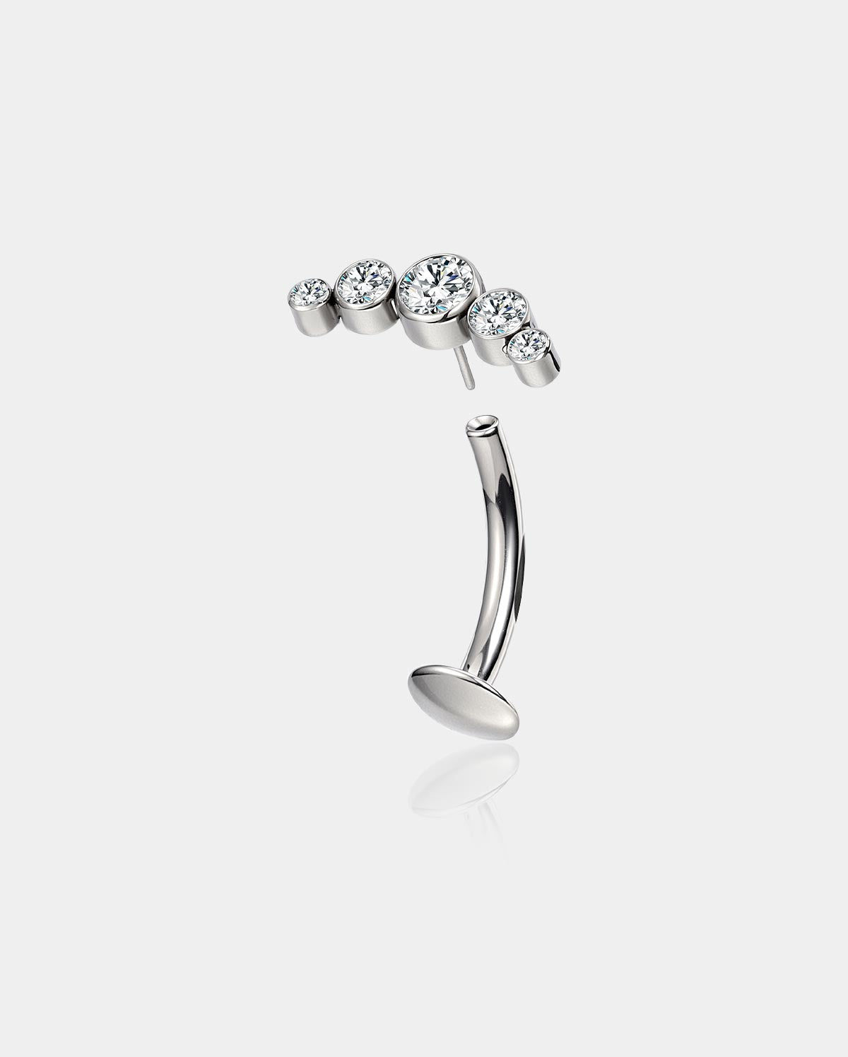 Titanium CZ Push-Pin Belly Button Ring