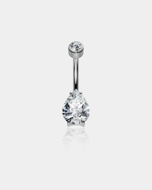 Waterdrop CZ Titanium Belly Ring