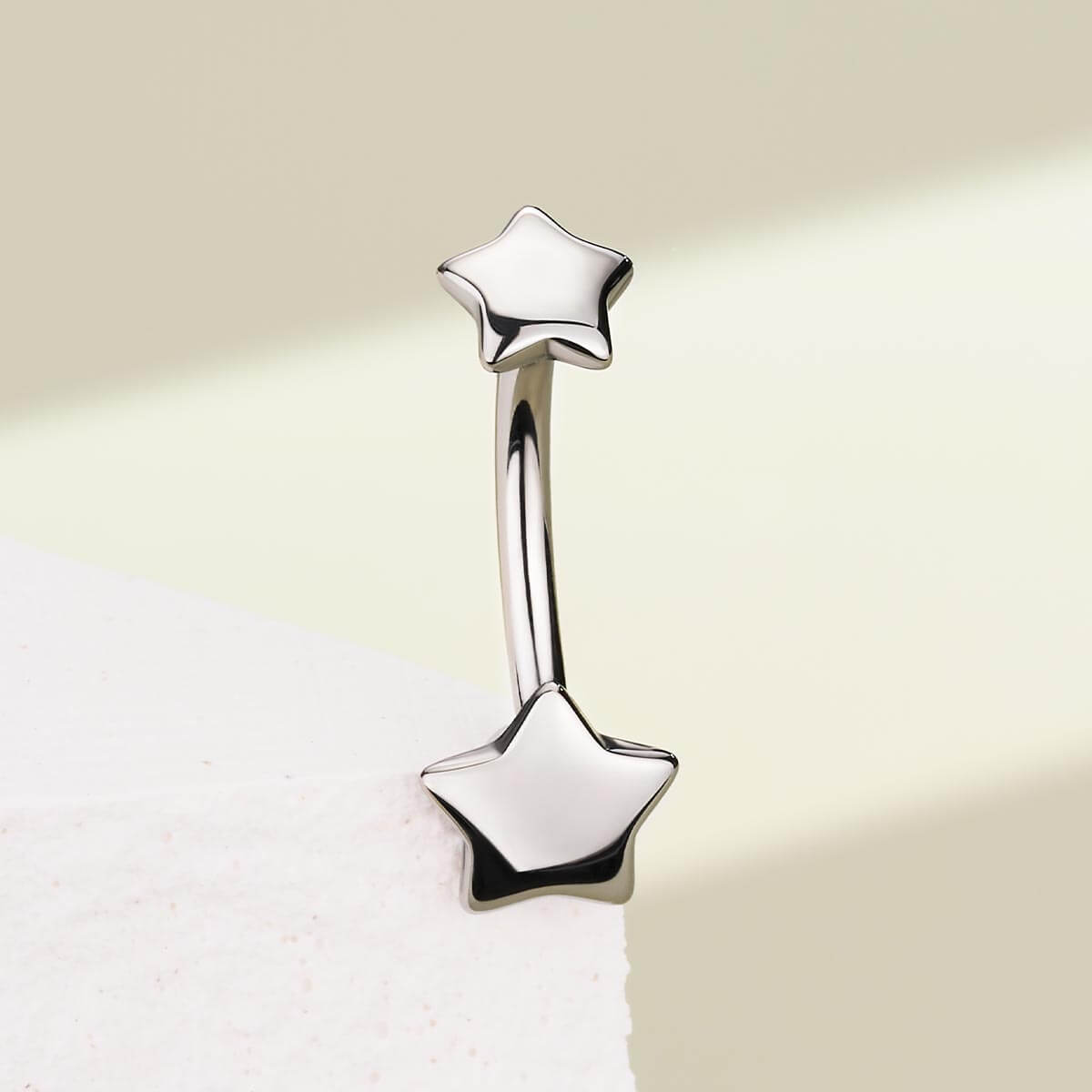 Star Internally Threaded Titanium Belly Ring