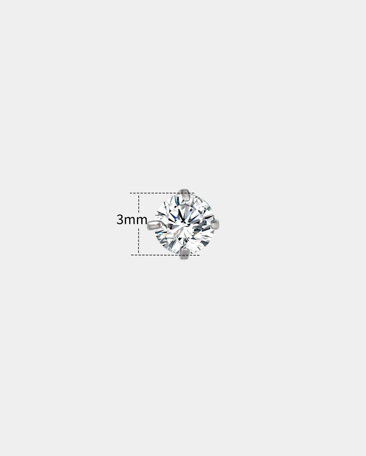 2PCS Titanium Round CZ Nose Studs