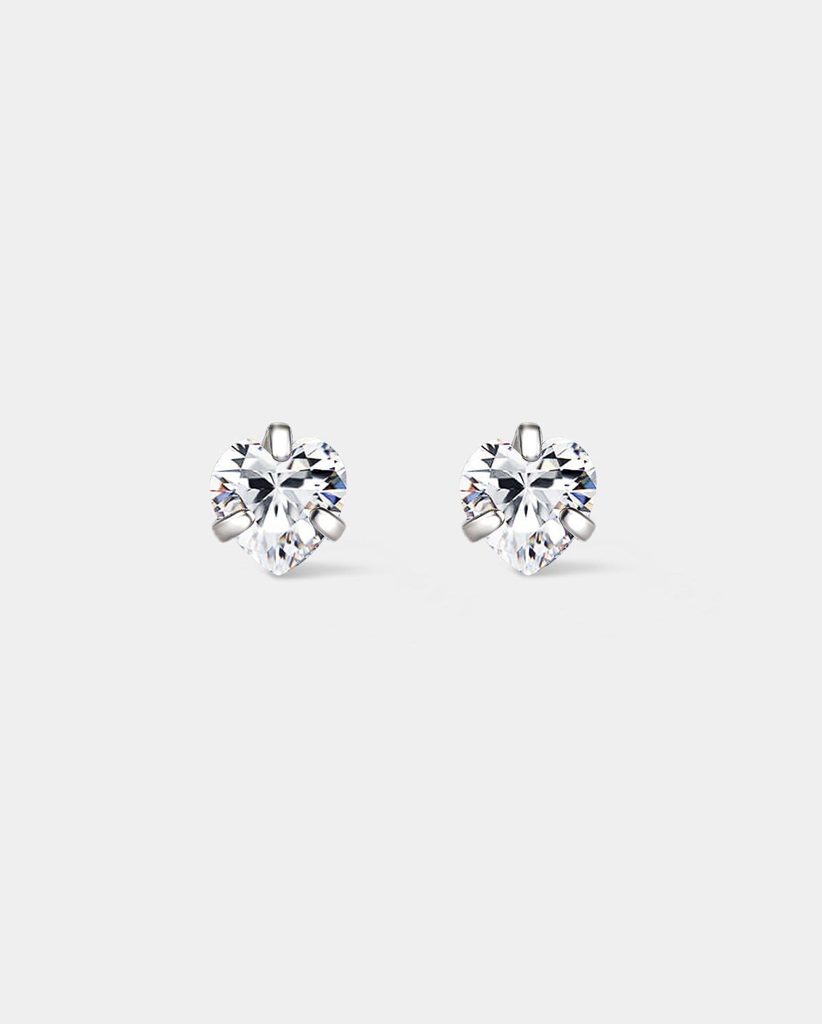 2PCS Titanium Heart CZ Nose Studs