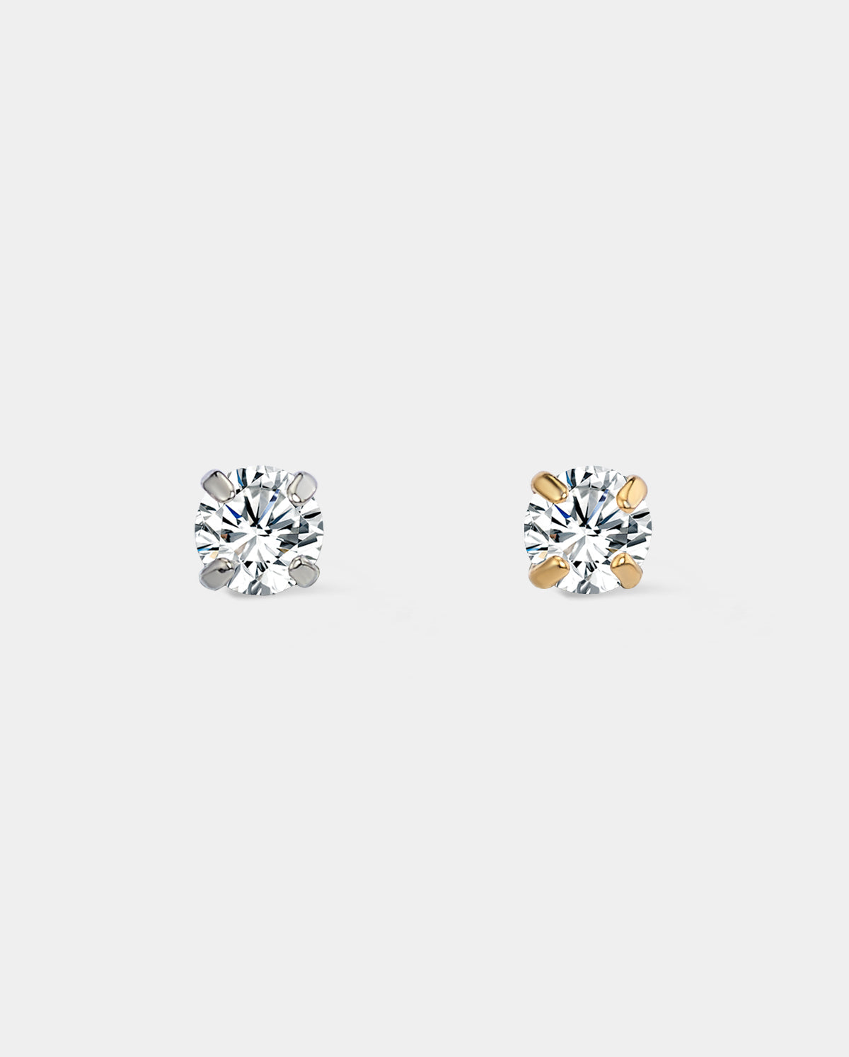 Round CZ Titanium Threadless Nose Stud