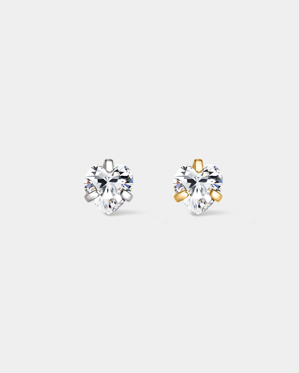 Heart CZ Titanium Threadless Nose Stud