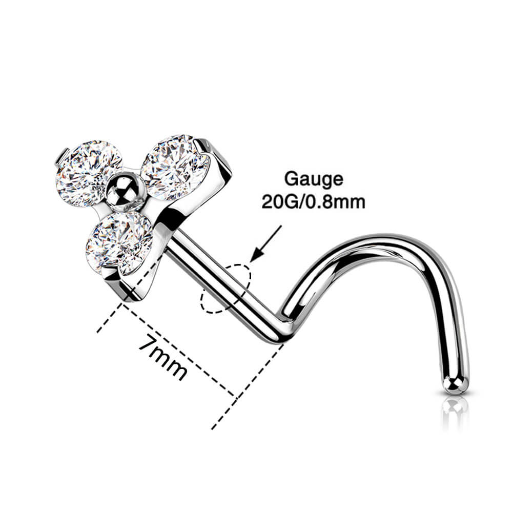 CZ Titanium Dainty Nose Stud