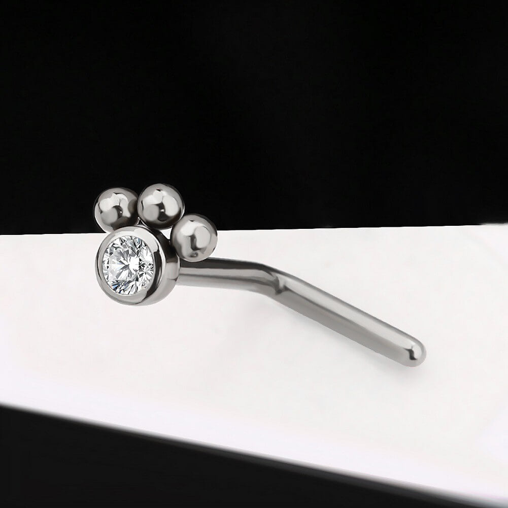 Pup Paw L-shaped Titanium Nose Stud