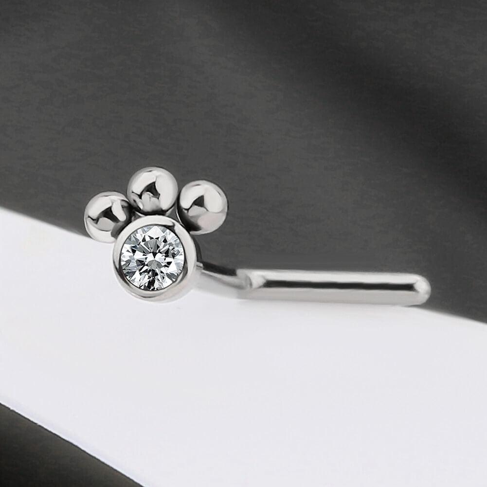 Pup Paw L-shaped Titanium Nose Stud