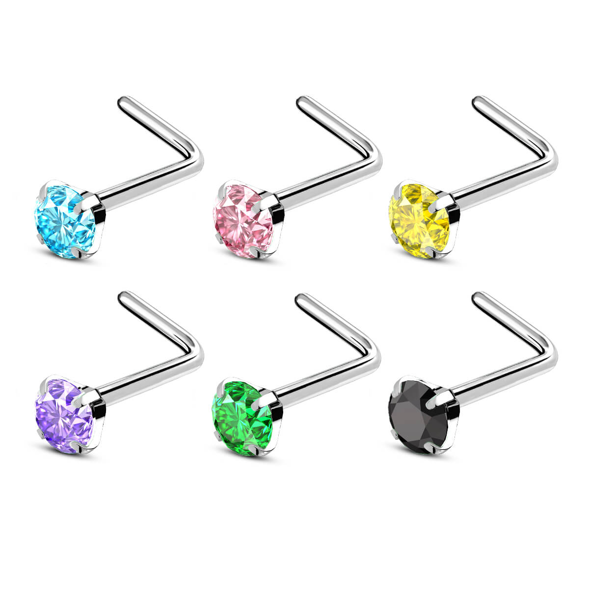 Vibrant CZ Titanium Nose Stud
