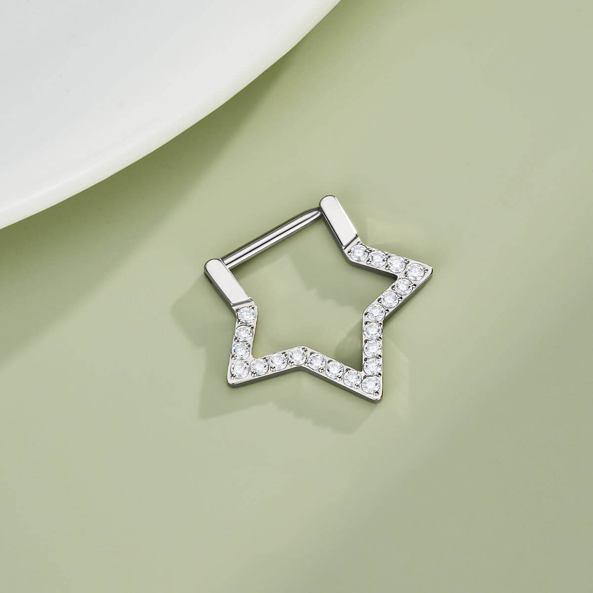 CZ Star Clicker Titanium Septum Ring